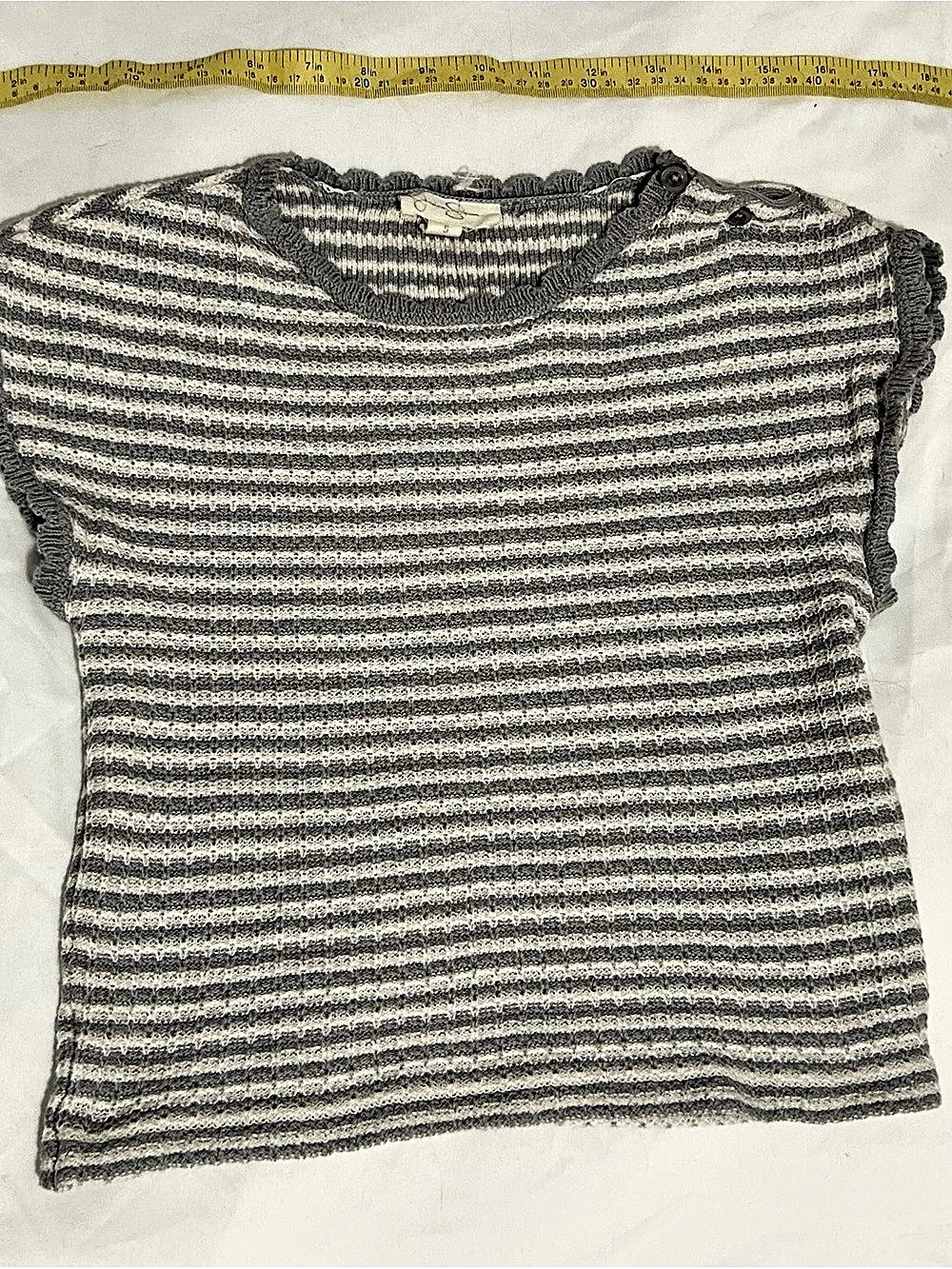 Jessica Simpson Striped Gray & White cropped Tank Top